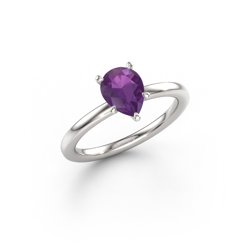 Image de Bague de fiançailles Crystal PER 1 950 platine Améthyste 8x6 mm