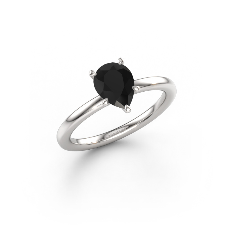 Image of Engagement ring Crystal PER 1 950 platinum Black diamond 1.25 crt