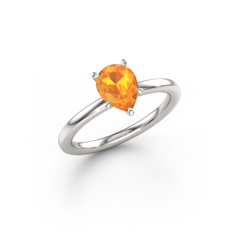 Bild von Verlobungsring Crystal PER 1 950 Platin Citrin 8x6 mm