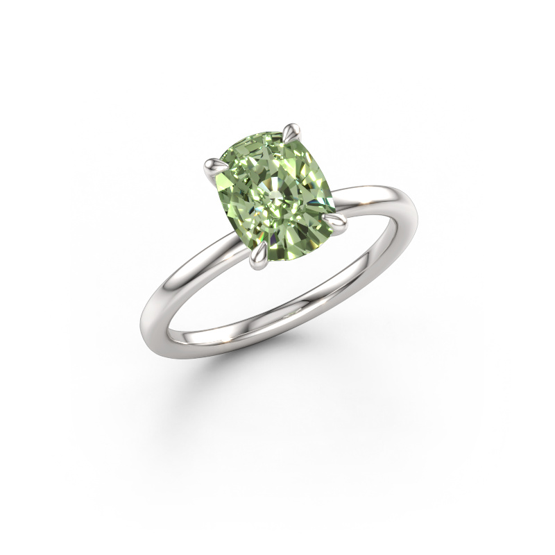 Immagine di Anello di fidanzamento Crystal CSH 1 950 platino Diamante lab grown verde 8x6 mm