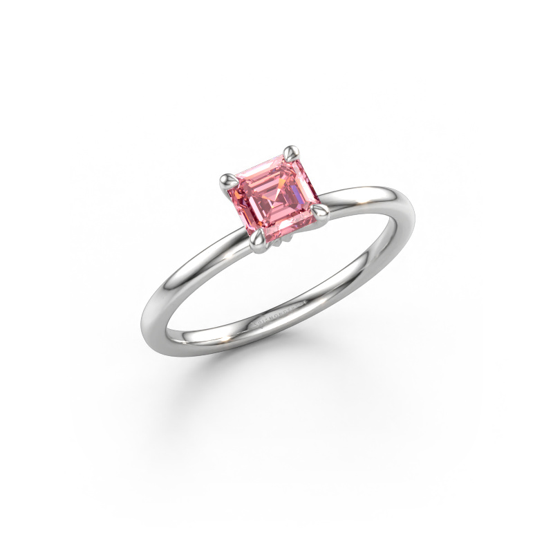Bild av Förlovningsring Crystal ASSC 1 585 vitt guld Rosa labbodlad diamant 5 mm