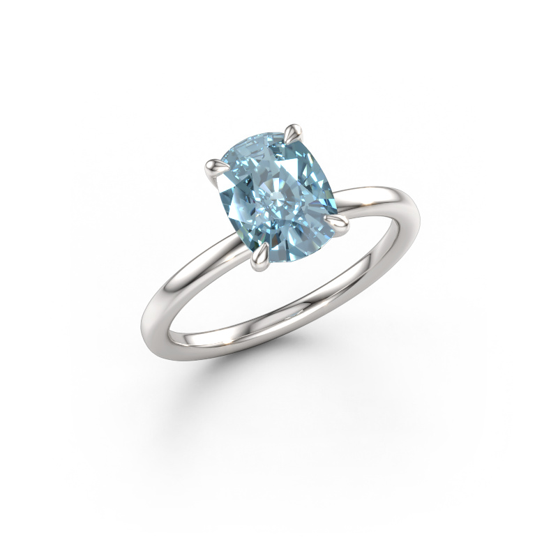 Bild av Förlovningsring Crystal CSH 1 585 vitt guld Blå labbodlad diamant 8x6 mm