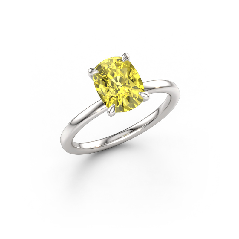 Immagine di Anello di fidanzamento Crystal CSH 1 585 oro bianco Diamante lab grown giallo 8x6 mm