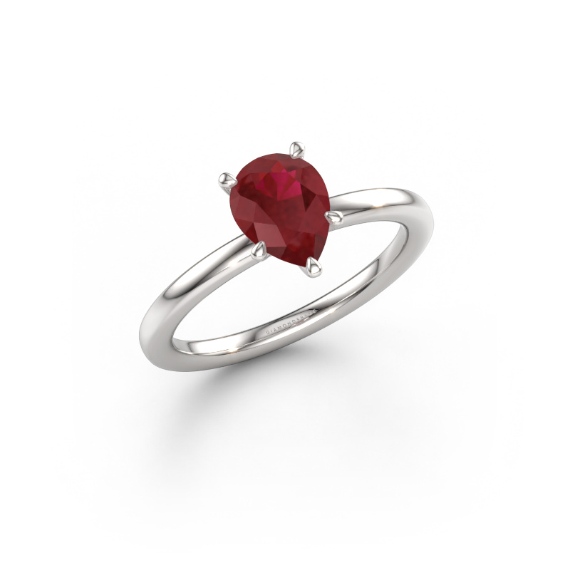 Image de Bague de fiançailles Crystal PER 1 950 platine Rubis 8x6 mm