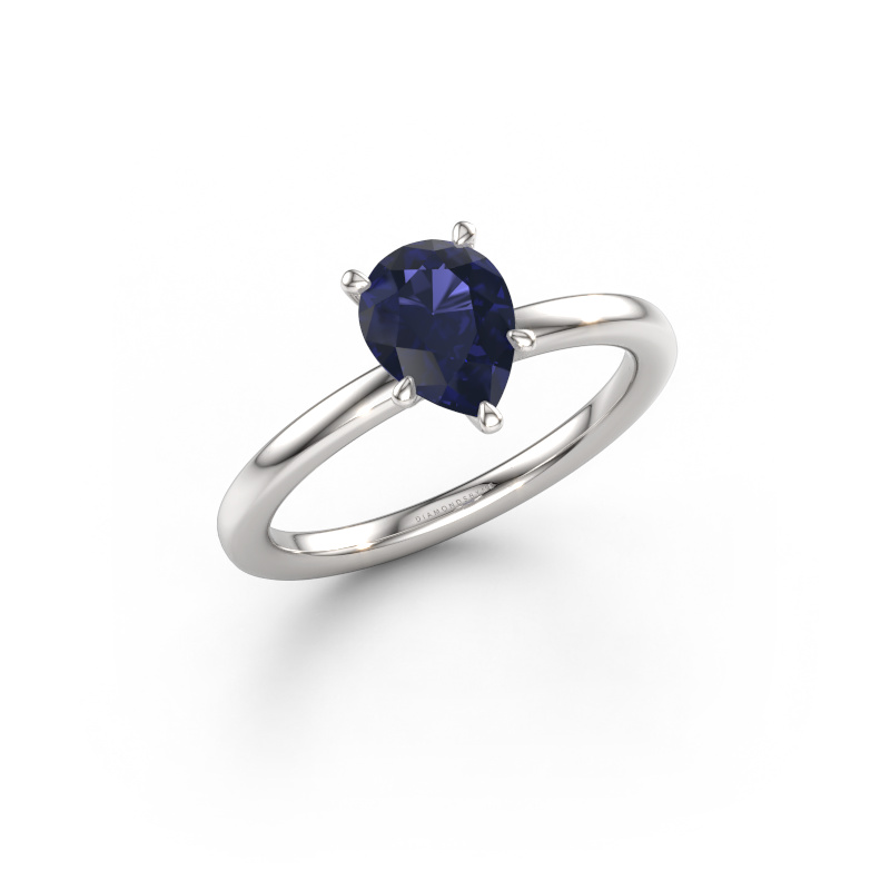 Bild av Förlovningsring Crystal PER 1 585 vitt guld Safir 8x6 mm