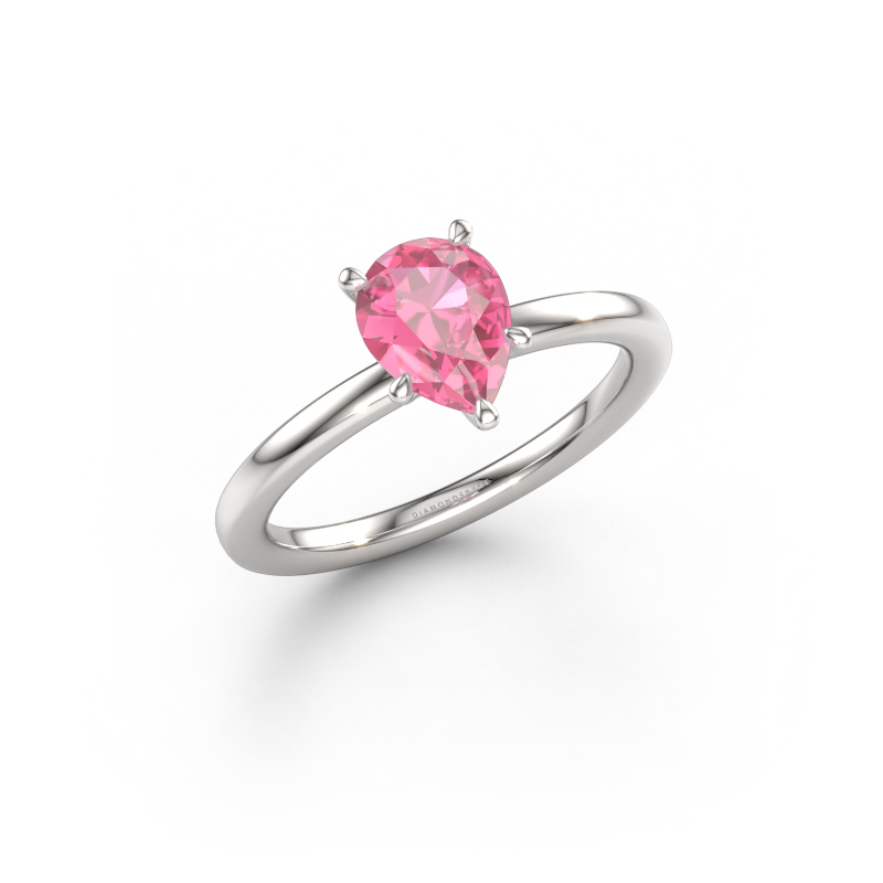 Image of Engagement ring Crystal PER 1 950 platinum Pink sapphire 8x6 mm