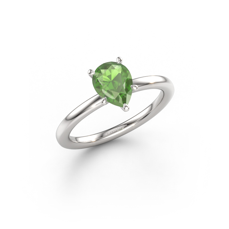 Bild av Förlovningsring Crystal PER 1 950 platina Grön turmalin 8x6 mm