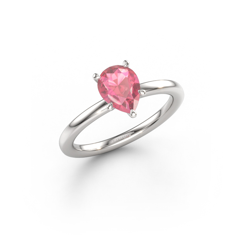 Immagine di Anello di fidanzamento Crystal PER 1 585 oro bianco Tormalina rosa 8x6 mm