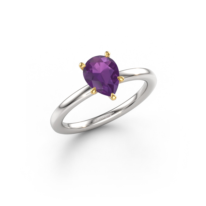 Bild von Verlobungsring Crystal PER 1 585 Weißgold Amethyst 8x6 mm