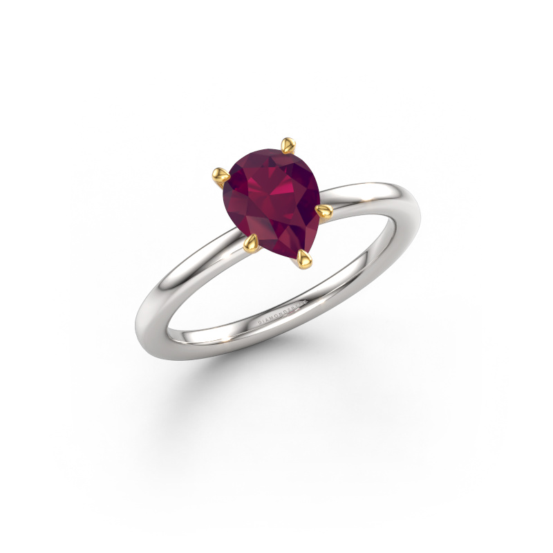 Bild von Verlobungsring Crystal PER 1 585 Weißgold Rhodolit 8x6 mm