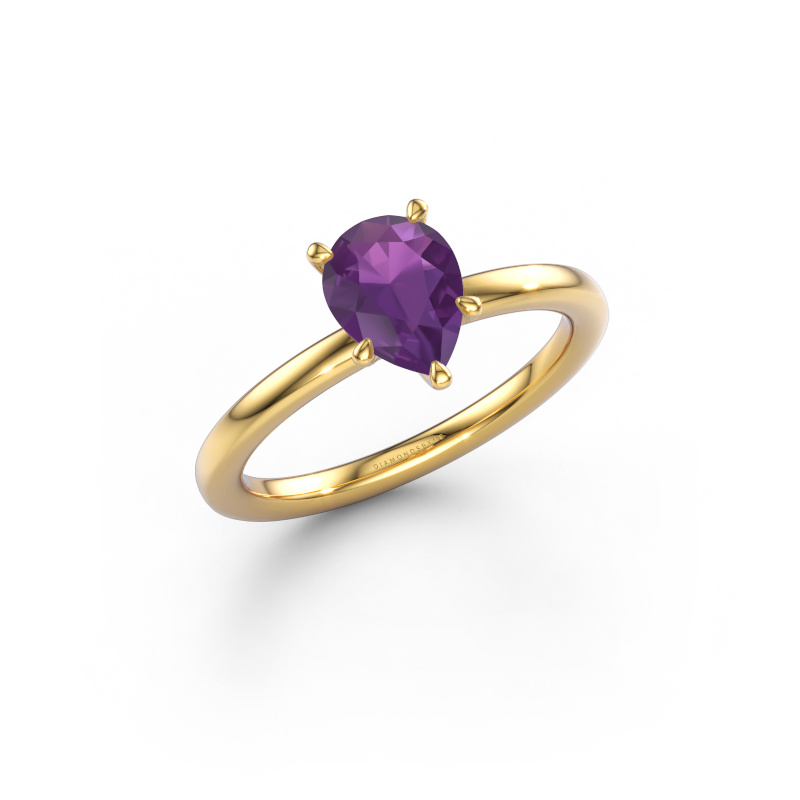 Bild von Verlobungsring Crystal PER 1 585 Gold Amethyst 8x6 mm