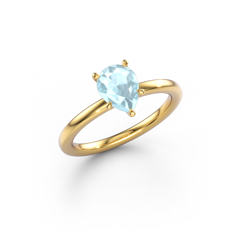 Bild von Verlobungsring Crystal PER 1 585 Gold Aquamarin 8x6 mm