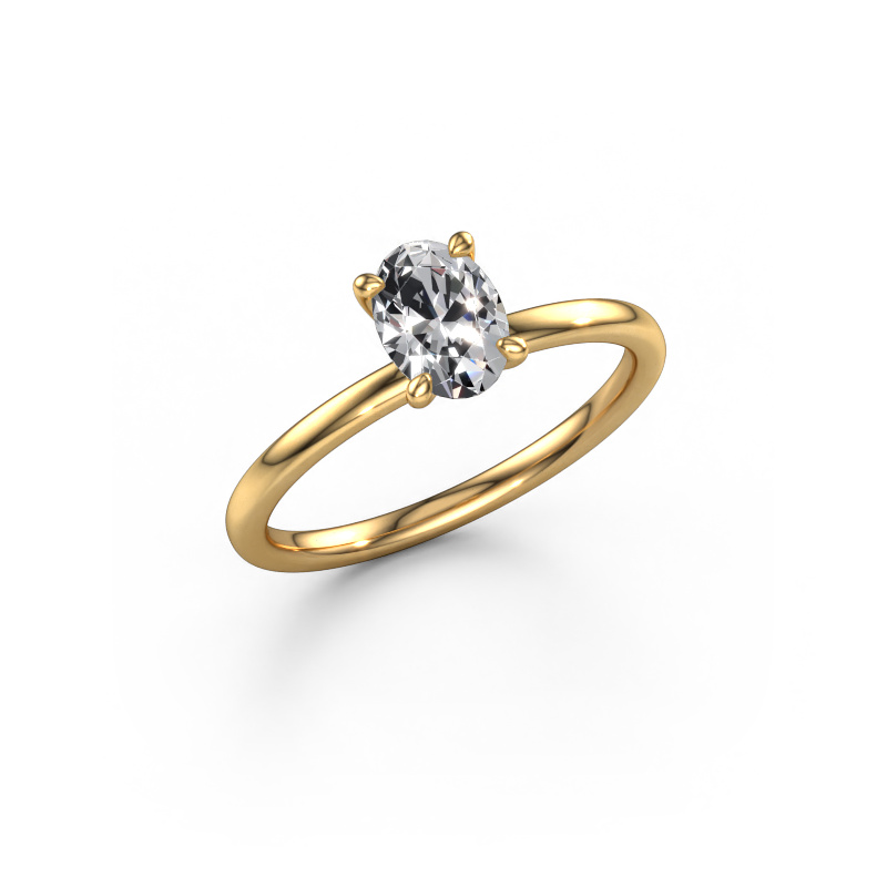Image of Engagement ring Crystal OVL 1 585 gold Diamond 0.70 crt