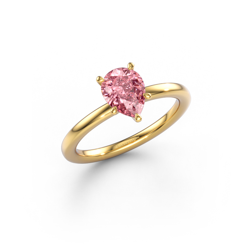 Immagine di Anello di fidanzamento Crystal PER 1 585 oro Diamante lab grown rosa 8x6 mm