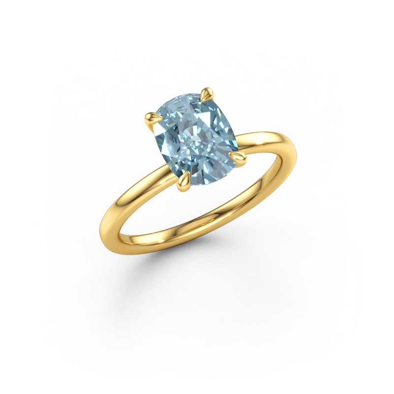 Image of Engagement ring Crystal CSH 1 585 gold Blue lab grown diamond 8x6 mm