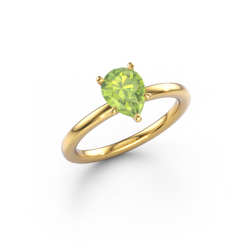 Image de Bague de fiançailles Crystal PER 1 585 or jaune Péridot 8x6 mm