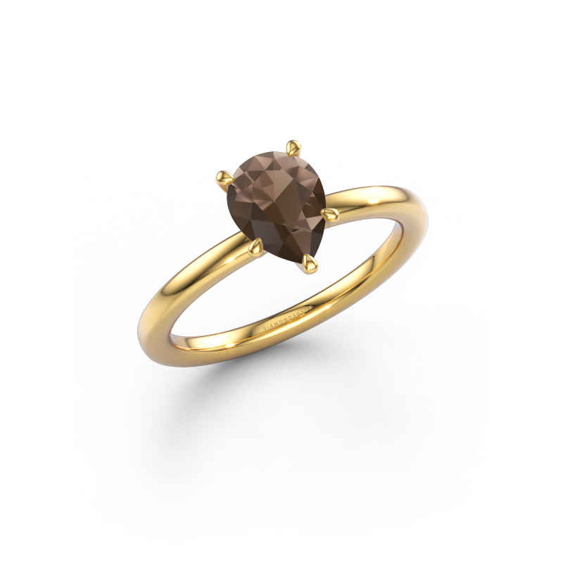 Bild von Verlobungsring Crystal PER 1 585 Gold Rauchquarz 8x6 mm