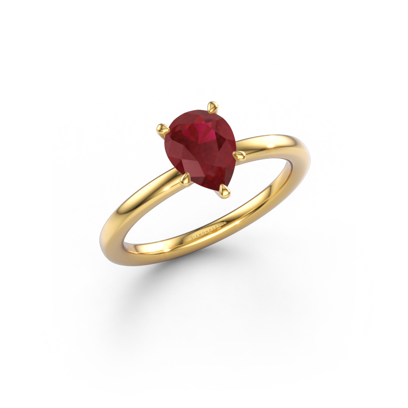 Image de Bague de fiançailles Crystal PER 1 585 or jaune Rubis 8x6 mm