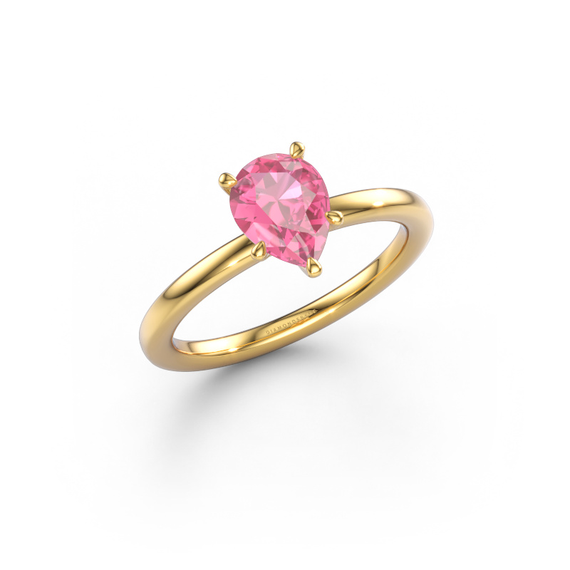 Image of Engagement ring Crystal PER 1 585 gold Pink sapphire 8x6 mm