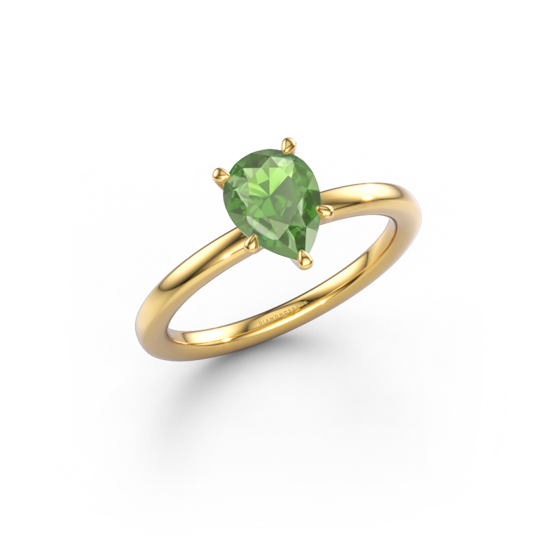 Bild von Verlobungsring Crystal PER 1 585 Gold Turmalin grün 8x6 mm