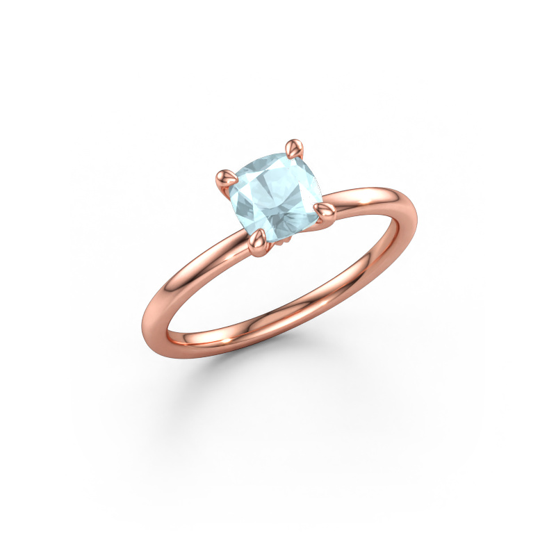 Immagine di Anello di fidanzamento Crystal CUS 1 585 oro rosa Acquamarina 5.5 mm