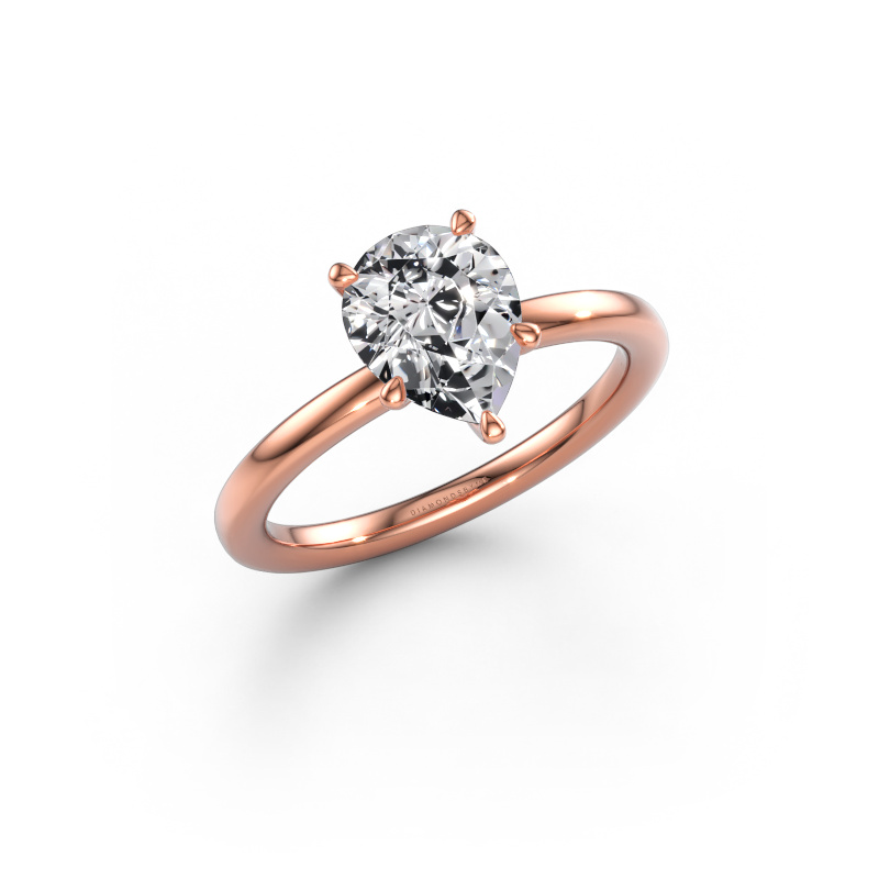 Immagine di Anello di fidanzamento Crystal PER 1 585 oro rosa Diamante lab grown 1.50 crt