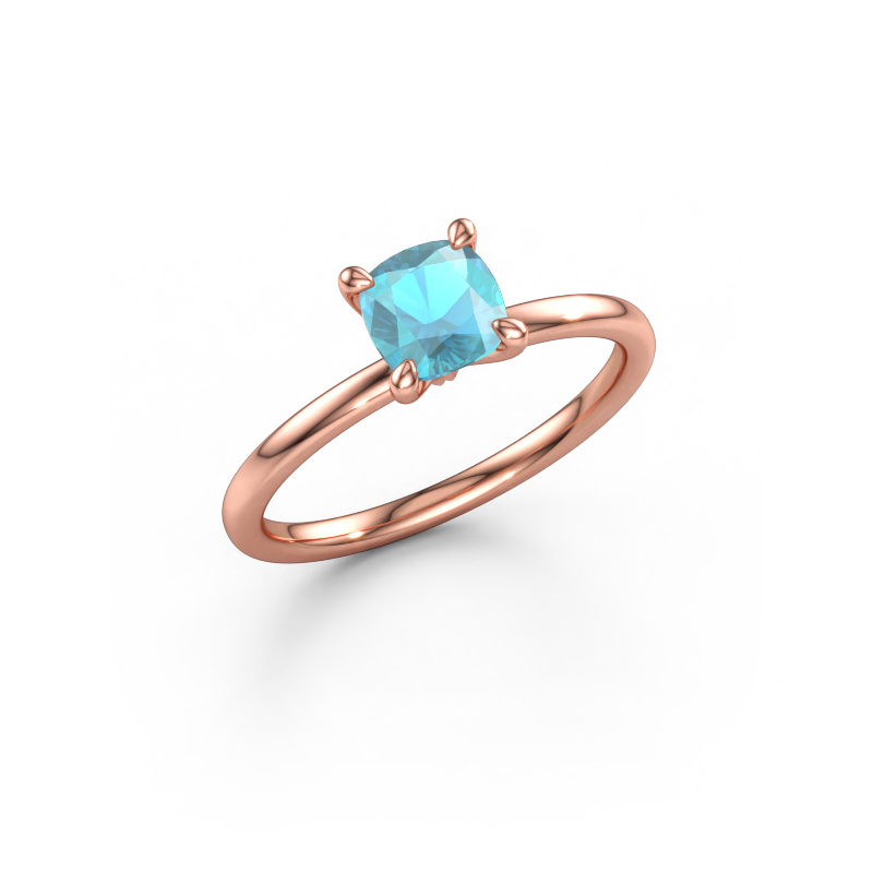 Bild av Förlovningsring Crystal CUS 1 585 roséguld Blå topas 5.5 mm