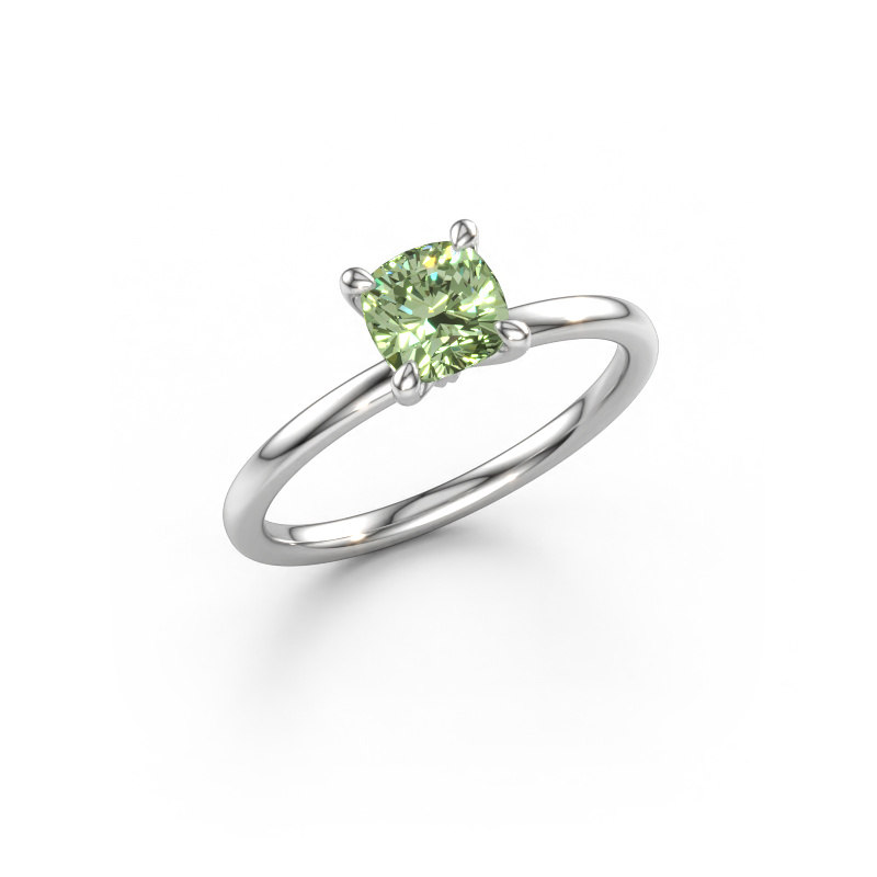 Bild av Förlovningsring Crystal CUS 1 585 vitt guld Grön labbodlad diamant 5.5 mm