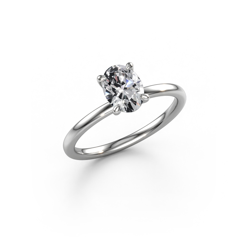 Image of Engagement ring Crystal OVL 1 950 platinum Diamond 0.80 crt