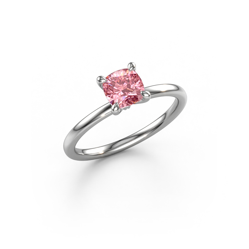 Image of Engagement ring Crystal CUS 1 950 platinum Pink lab grown diamond 5.5 mm