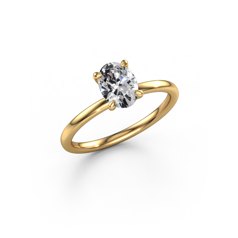 Image of Engagement ring Crystal OVL 1 585 gold Diamond 0.80 crt