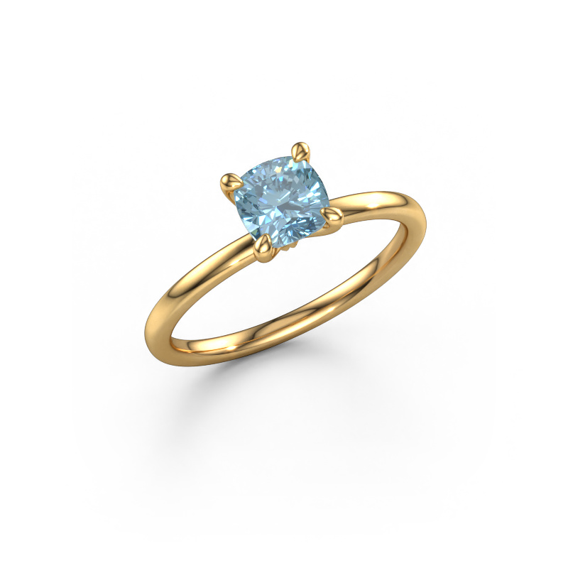 Image of Engagement ring Crystal CUS 1 585 gold Blue lab grown diamond 5.5 mm