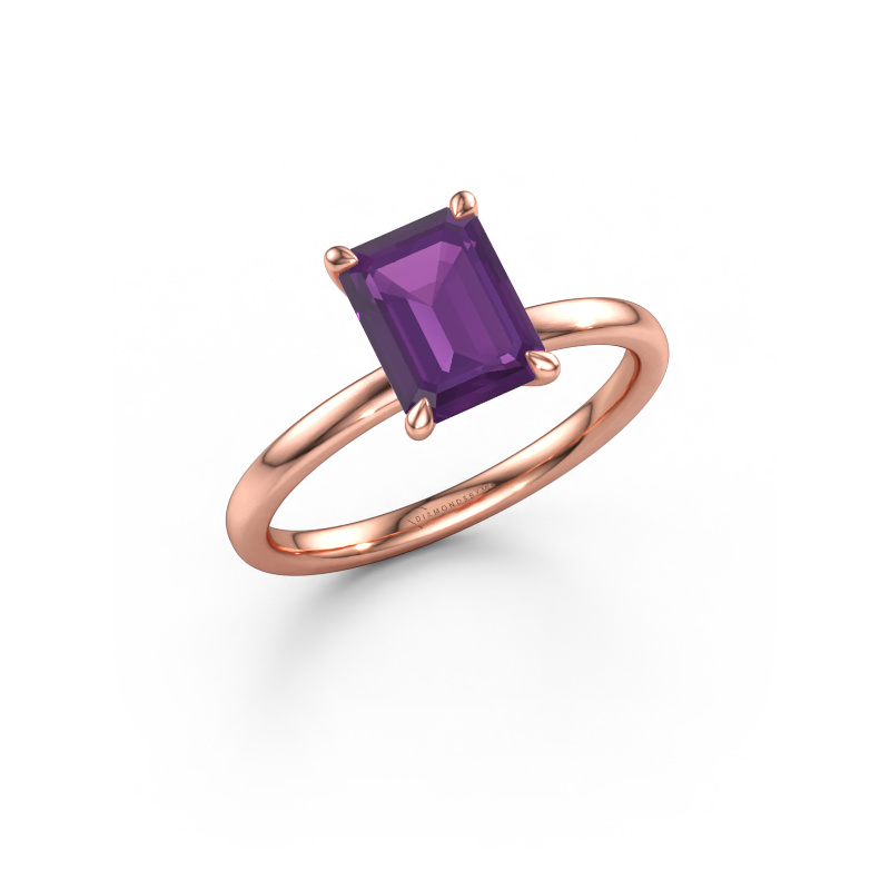 Bild av Förlovningsring Crystal EME 1 585 roséguld Ametist 8x6 mm