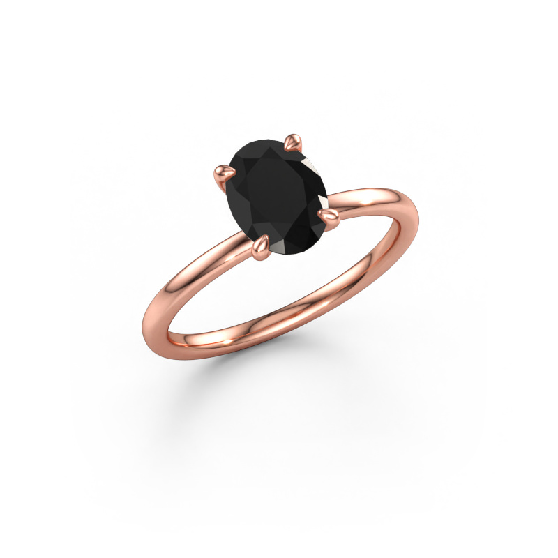 Bild av Förlovningsring Crystal OVL 1 585 roséguld Svart diamant 1.40 crt