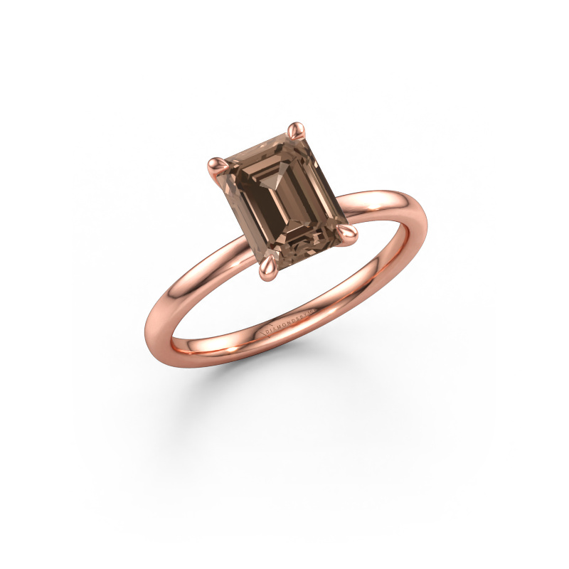 Image of Engagement ring Crystal EME 1 585 rose gold Brown diamond 1.75 crt