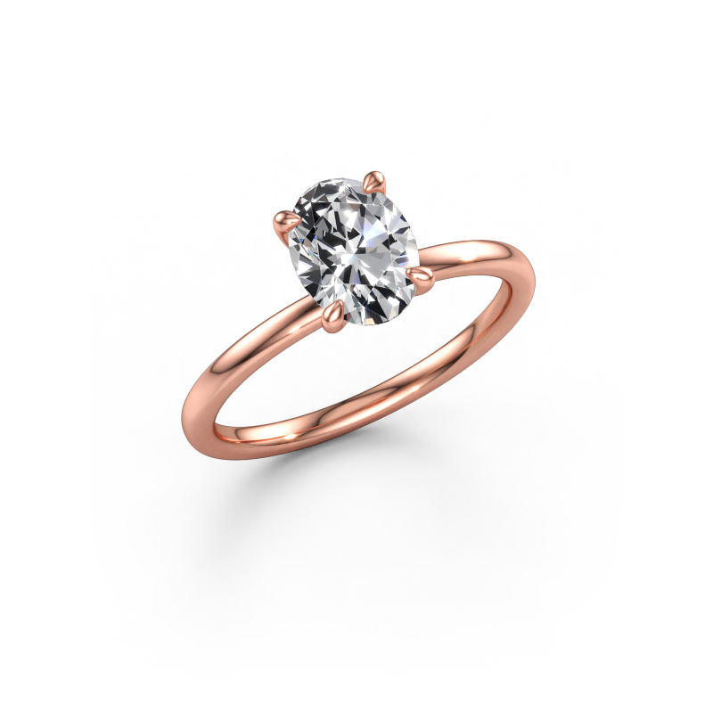 Bilde av Forlovelsesring Crystal OVL 1 585 roségull Diamant 1.10 crt
