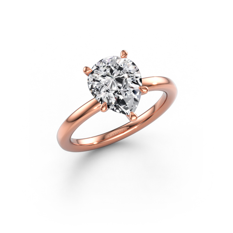Immagine di Anello di fidanzamento Crystal PER 1 585 oro rosa Diamante lab grown 2.10 crt