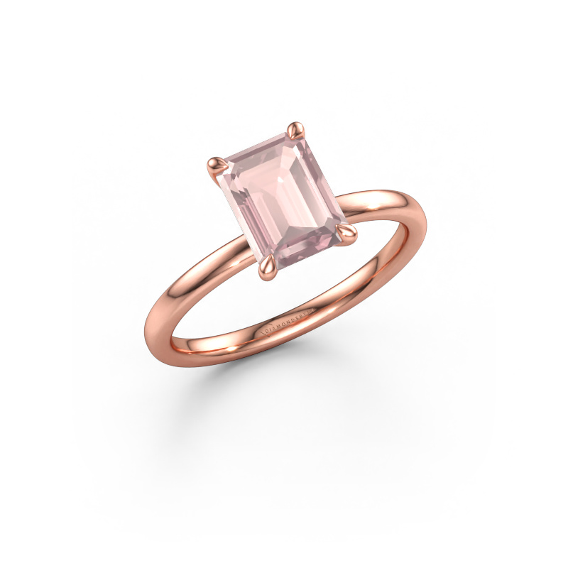 Bild av Förlovningsring Crystal EME 1 585 roséguld Champagnefärgad morganit 8x6 mm