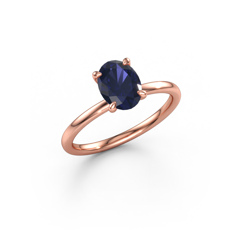 Immagine di Anello di fidanzamento Crystal OVL 1 585 oro rosa Zaffiro 8x6 mm