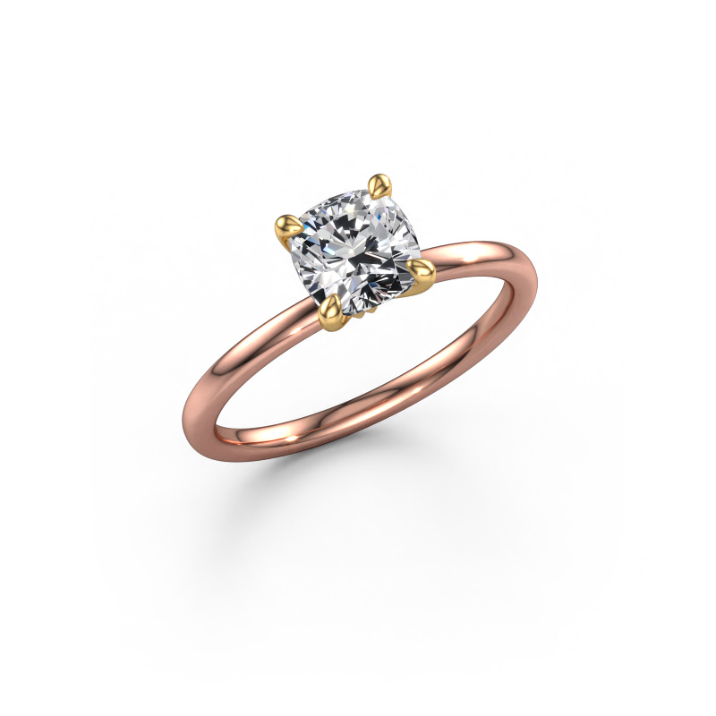 Image de Bague de fiançailles Crystal CUS 1 585 or rose Diamant synthétique 1.30 crt