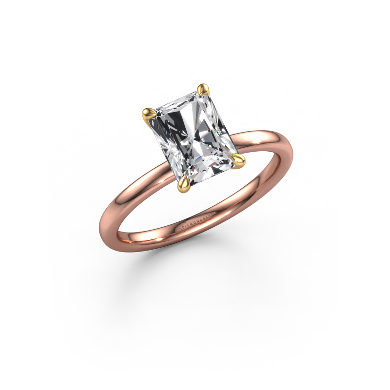 Image de Bague de fiançailles Crystal RAD 1 585 or rose Diamant synthétique 1.75 crt