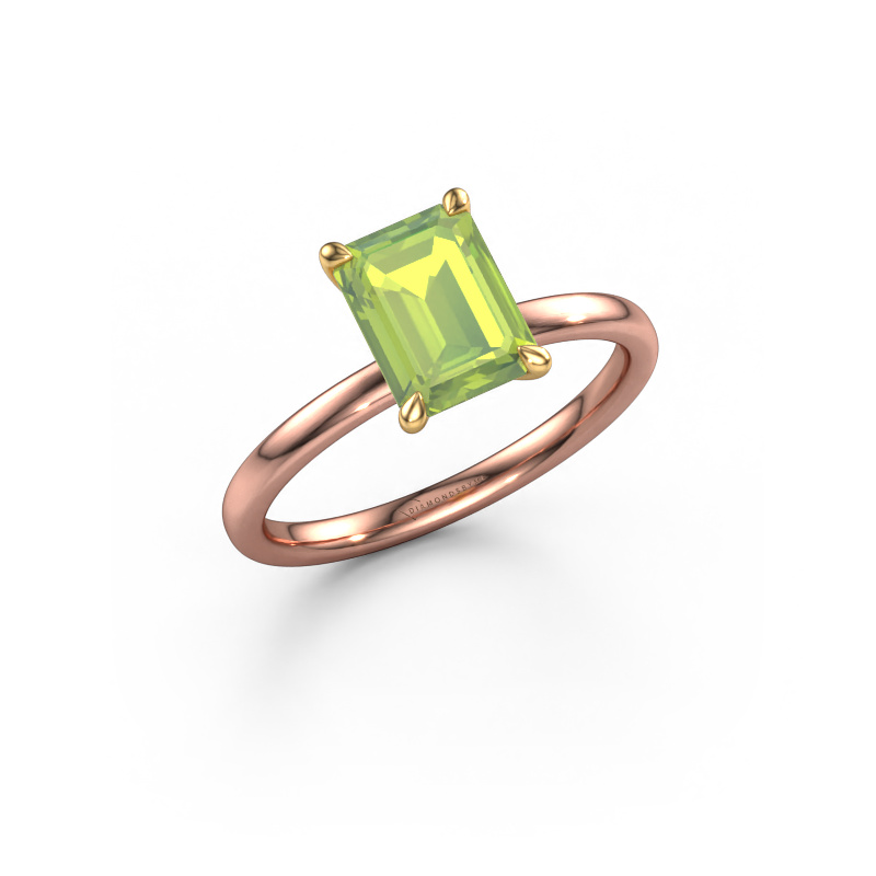 Image of Engagement ring Crystal EME 1 585 rose gold Peridot 8x6 mm