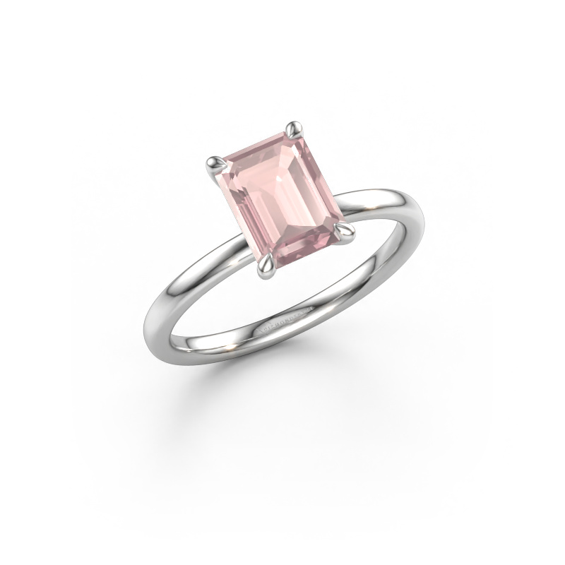 Afbeelding van Verlovingsring Crystal EME 1 950 platina Morganiet champagne 8x6 mm