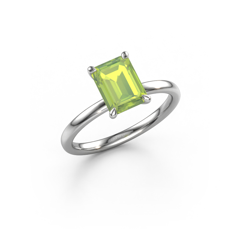 Image of Engagement ring Crystal EME 1 950 platinum Peridot 8x6 mm