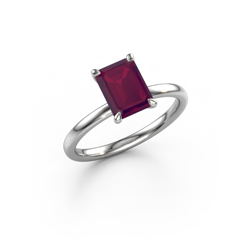 Image of Engagement ring Crystal EME 1 950 platinum Rhodolite 8x6 mm