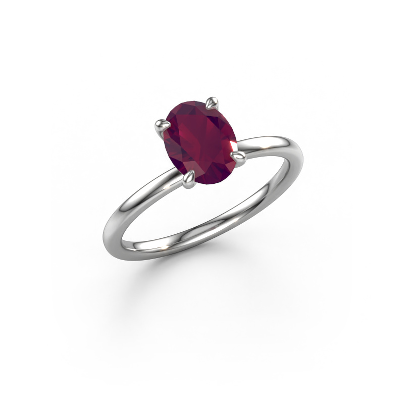 Bild von Verlobungsring Crystal OVL 1 950 Platin Rhodolit 8x6 mm