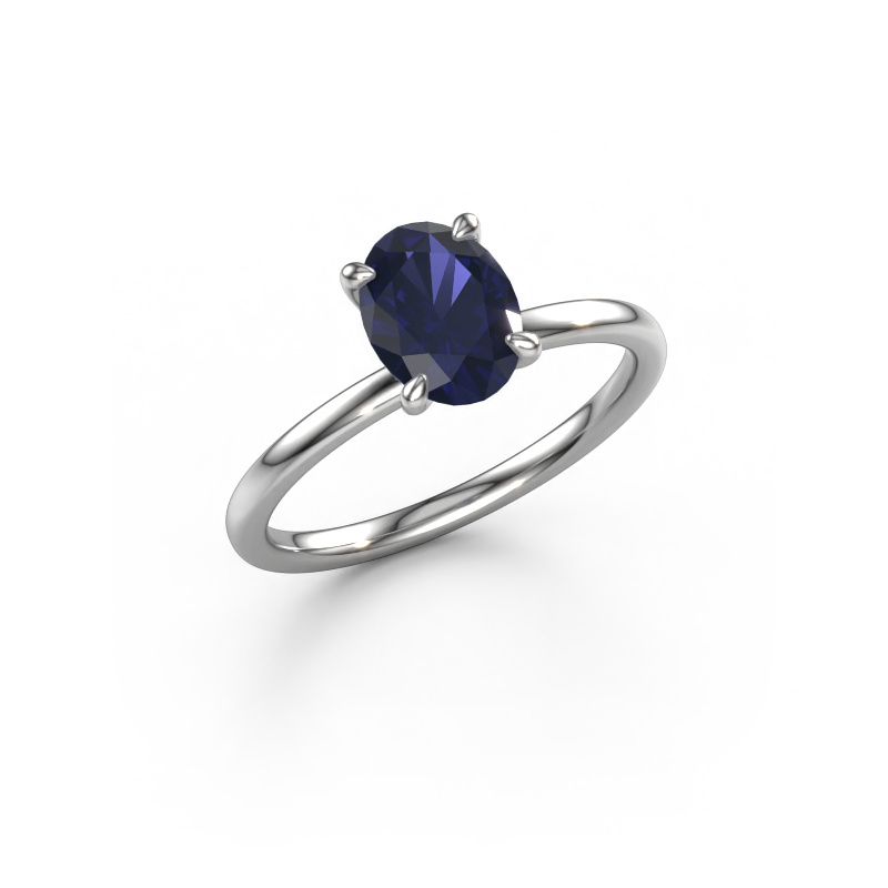Bild von Verlobungsring Crystal OVL 1 950 Platin Saphir 8x6 mm