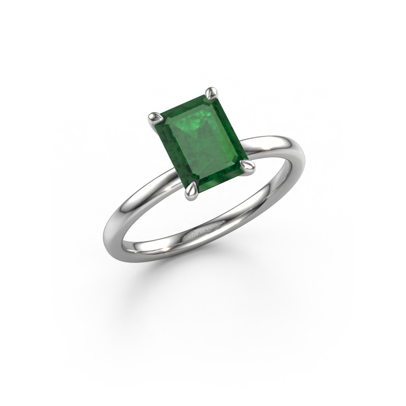 Image of Engagement ring Crystal EME 1 950 platinum Emerald 8x6 mm
