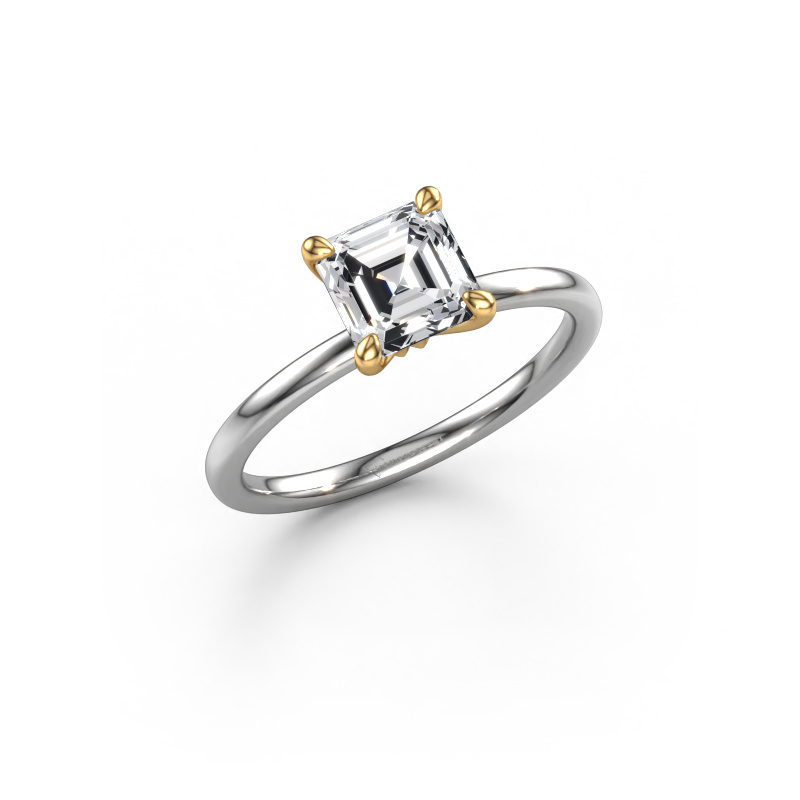Image de Bague de fiançailles Crystal ASSC 1 585 or blanc Diamant synthétique 1.25 crt