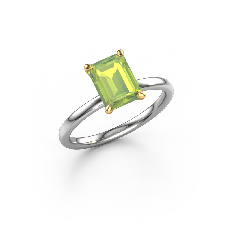 Bild von Verlobungsring Crystal EME 1 585 Weißgold Peridot 8x6 mm